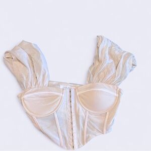 12th Tribe Cream Bustier Crop Top